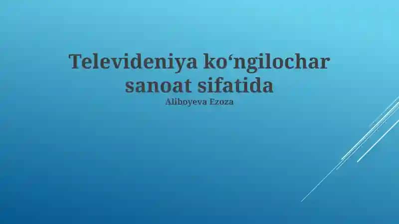 Televideniya sanoati sifatida 1
