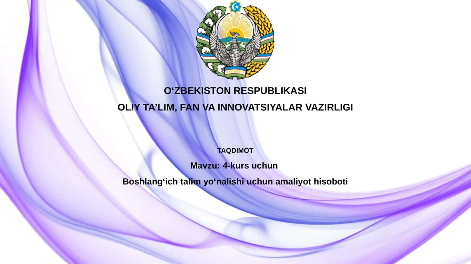 Amaliyot maqsadi 1