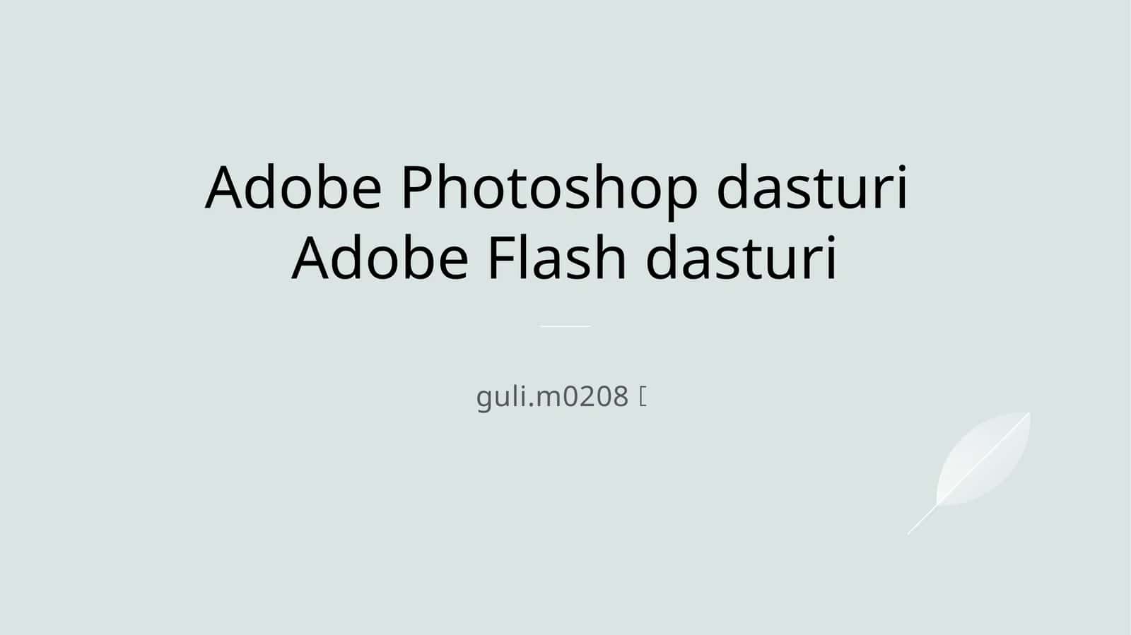 Adobe Photoshop dasturi 1