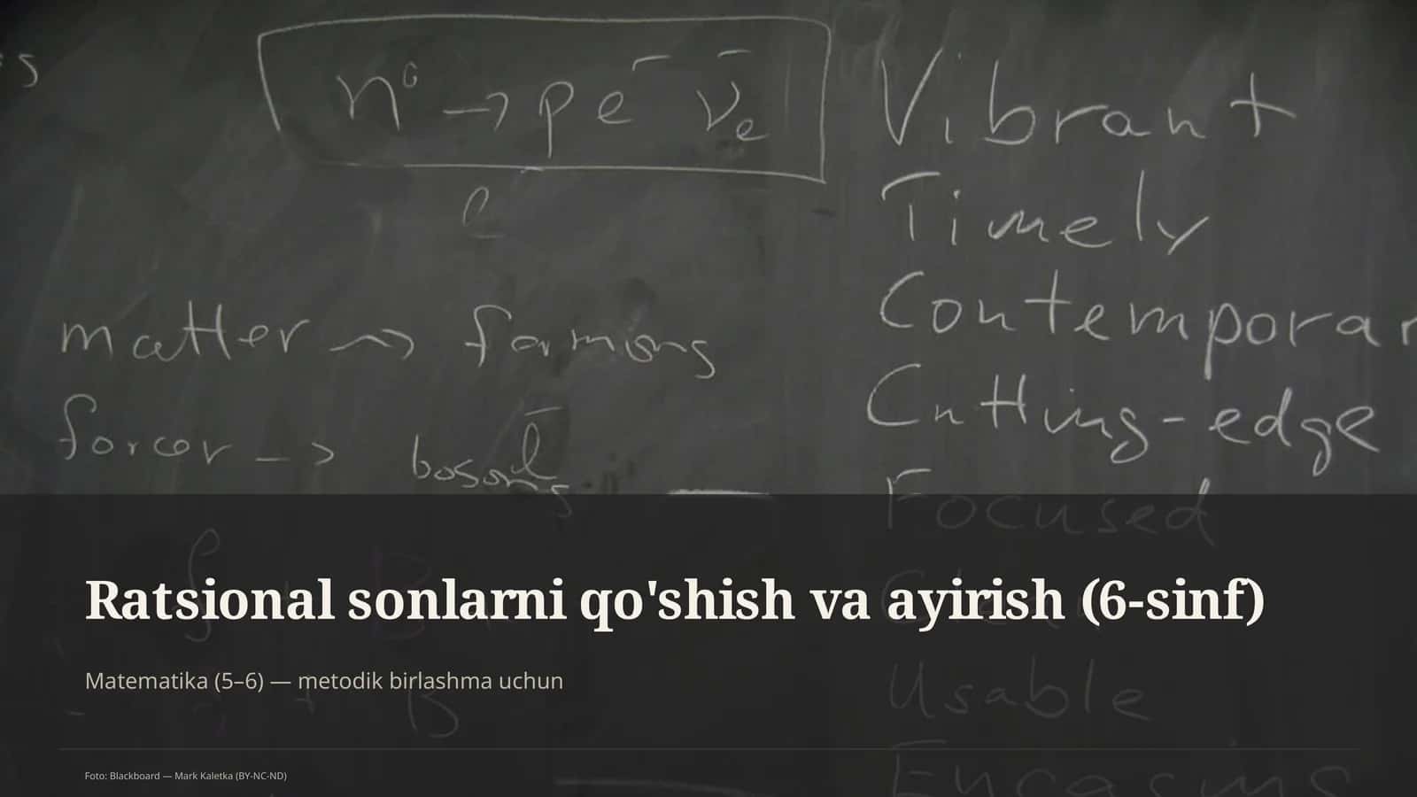 Ratsional sonlarni qo'shish va ayirish (6-sinf) 1