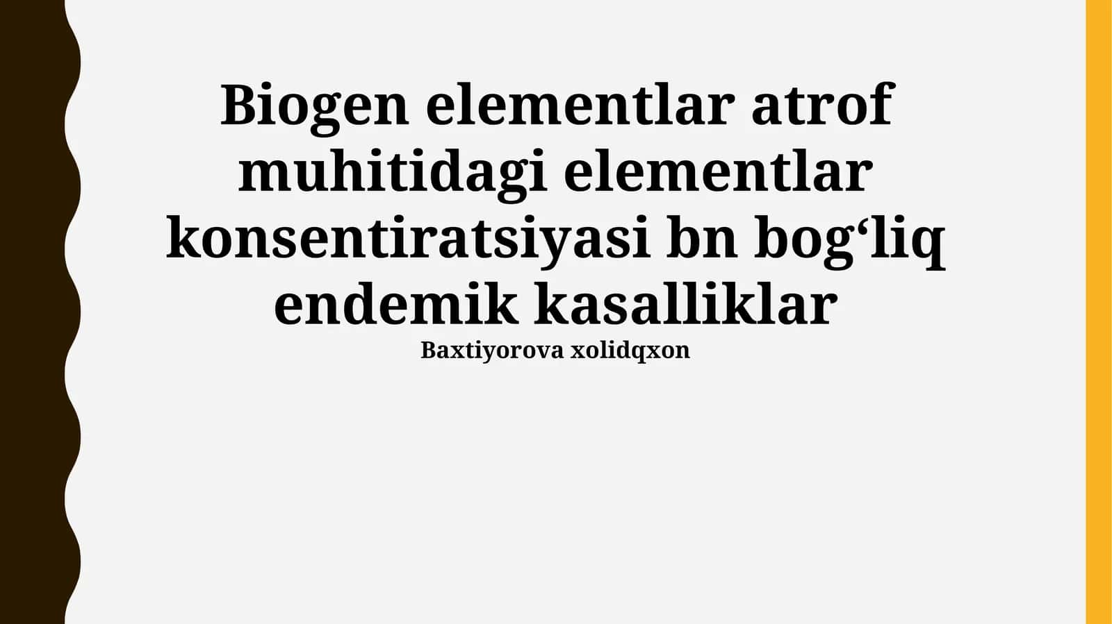 Biogen elementlar atrof muhitidagi elementlar konsentiratsiyasi bn bogʻliq endemik kasalliklar 1