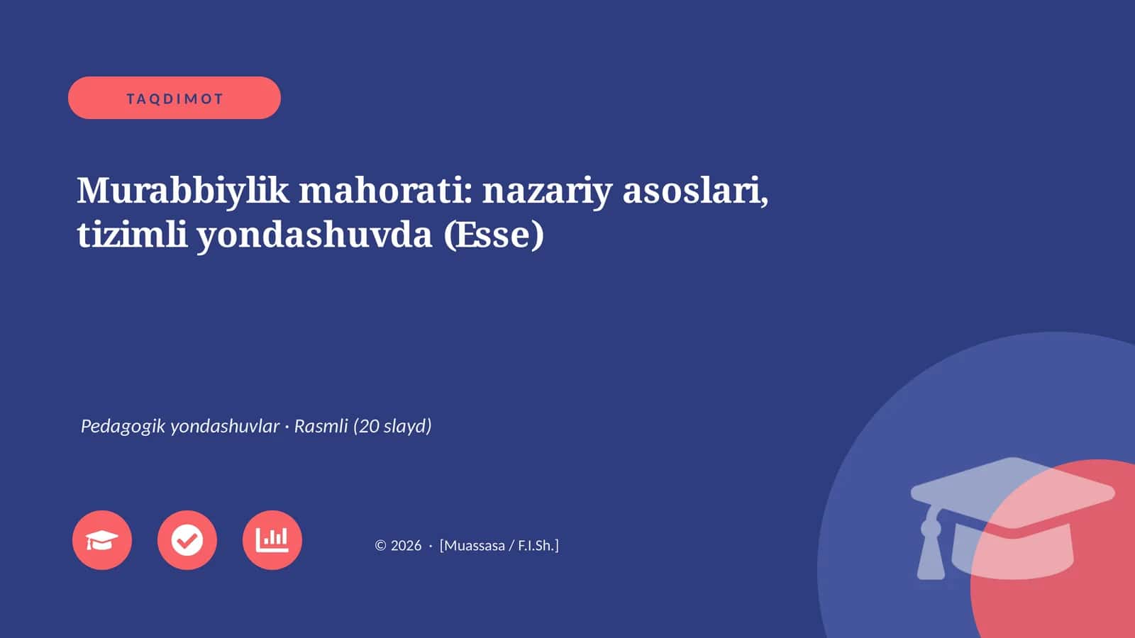 Murabbiylik mahorati: nazariy asoslari, tizimli yondashuvda (Esse) 1