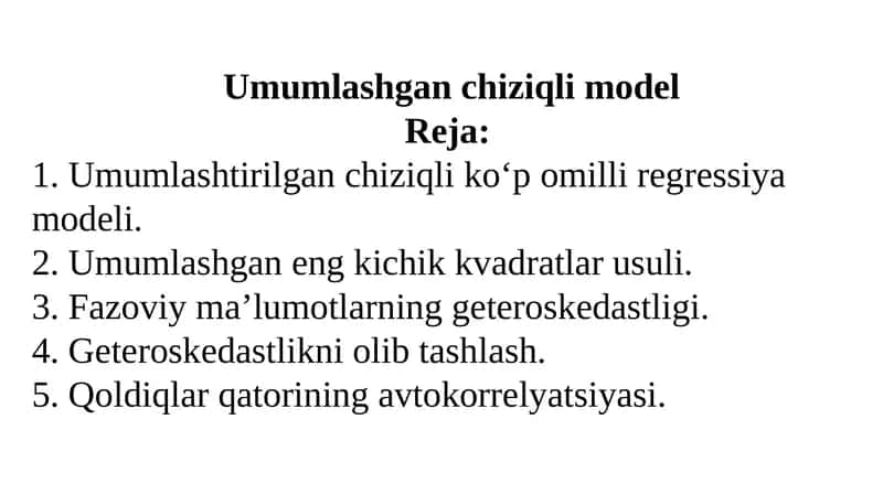 Umumlashgan chiziqli model 1