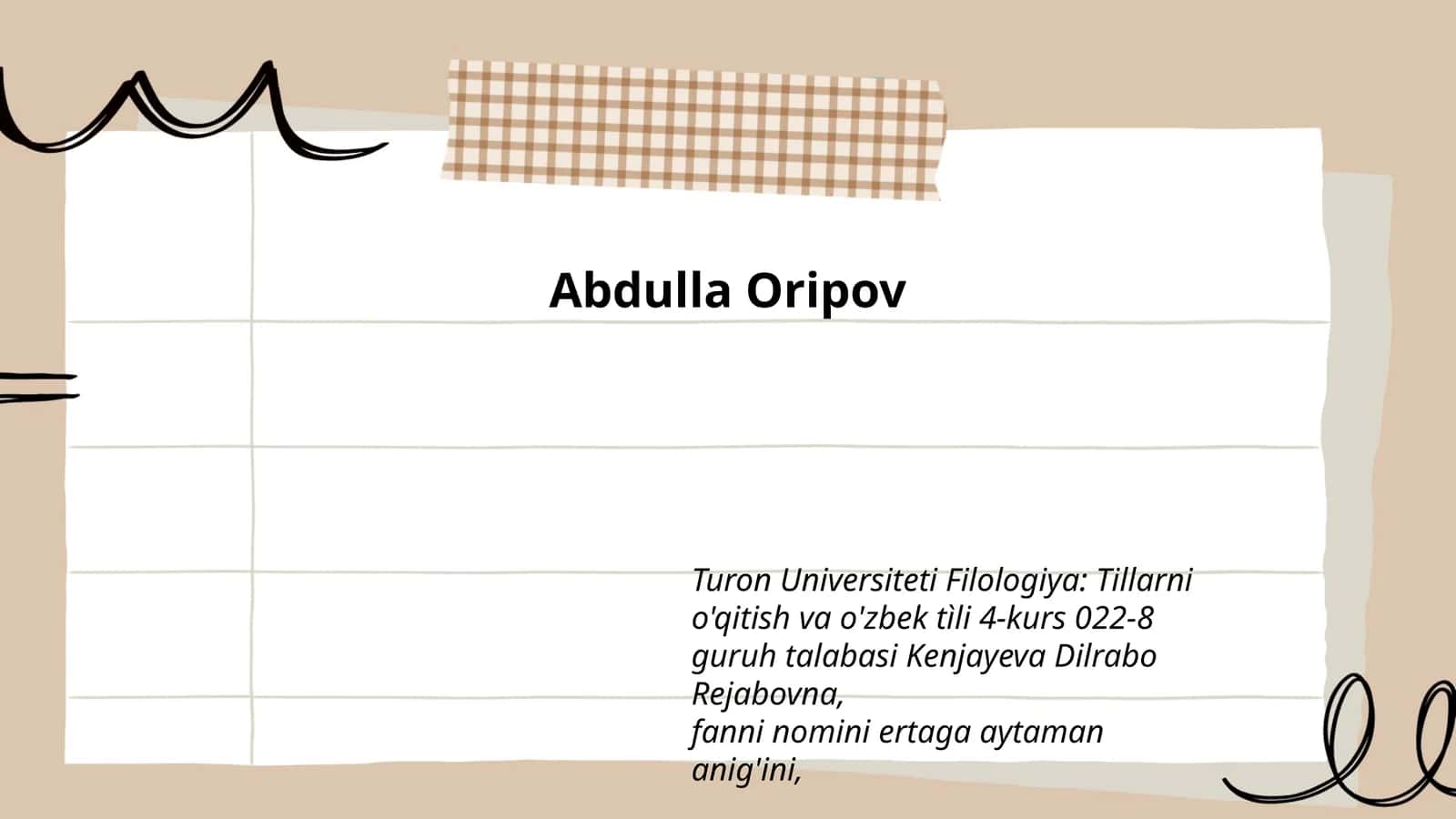 Turon Universiteti Filologiya: Tillarni o'qitish va o'zbek tìli 4-kurs 1