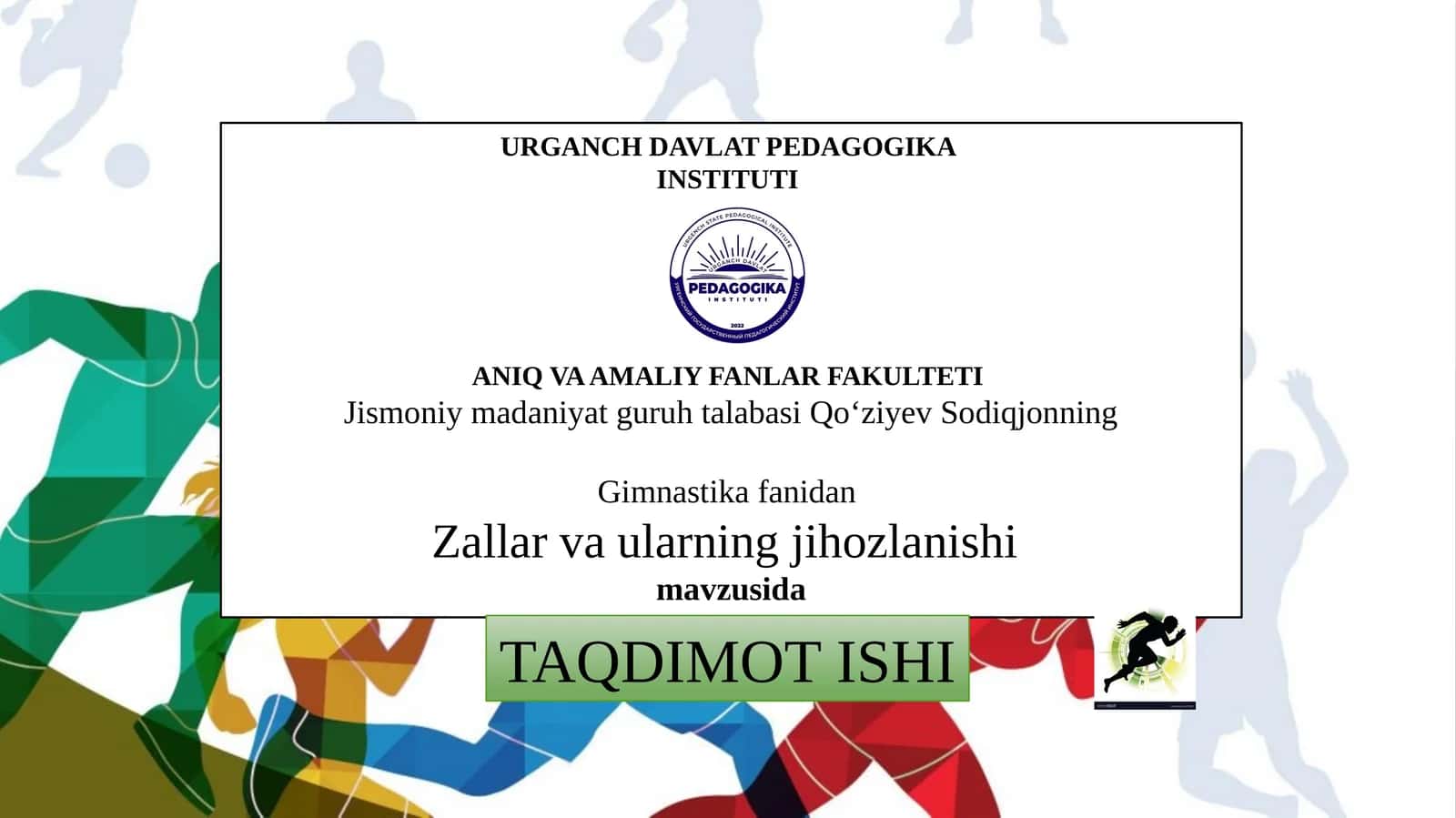 Zallar va ularning jihozlanishi 1