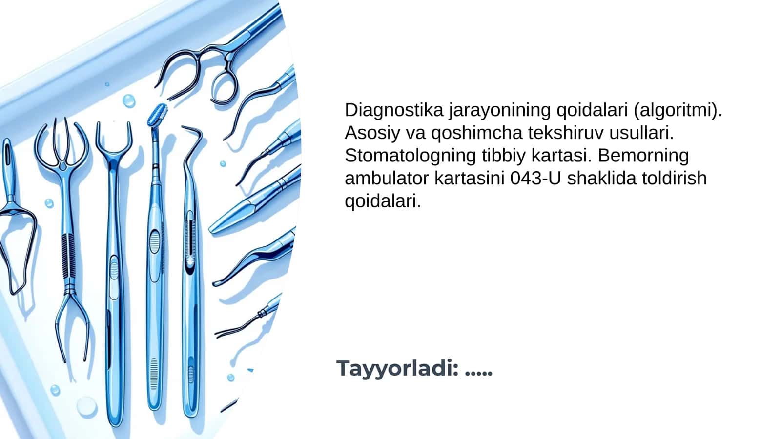 Diagnostika jarayonining qoidalari (algoritmi) 1