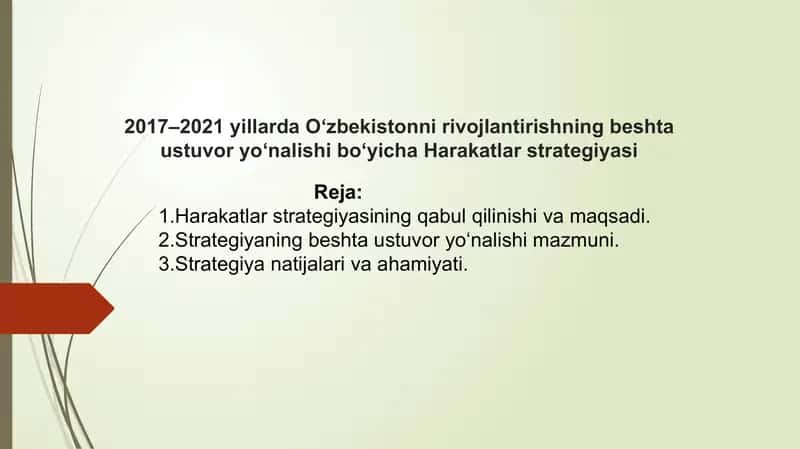 2017–2021 yillarda O‘zbekistonni rivojlantirishning beshta ustuvor yo‘nalishi bo‘yicha.pptx 1