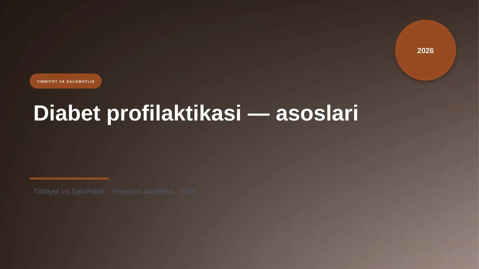 Diabet profilaktikasi — asoslari 1