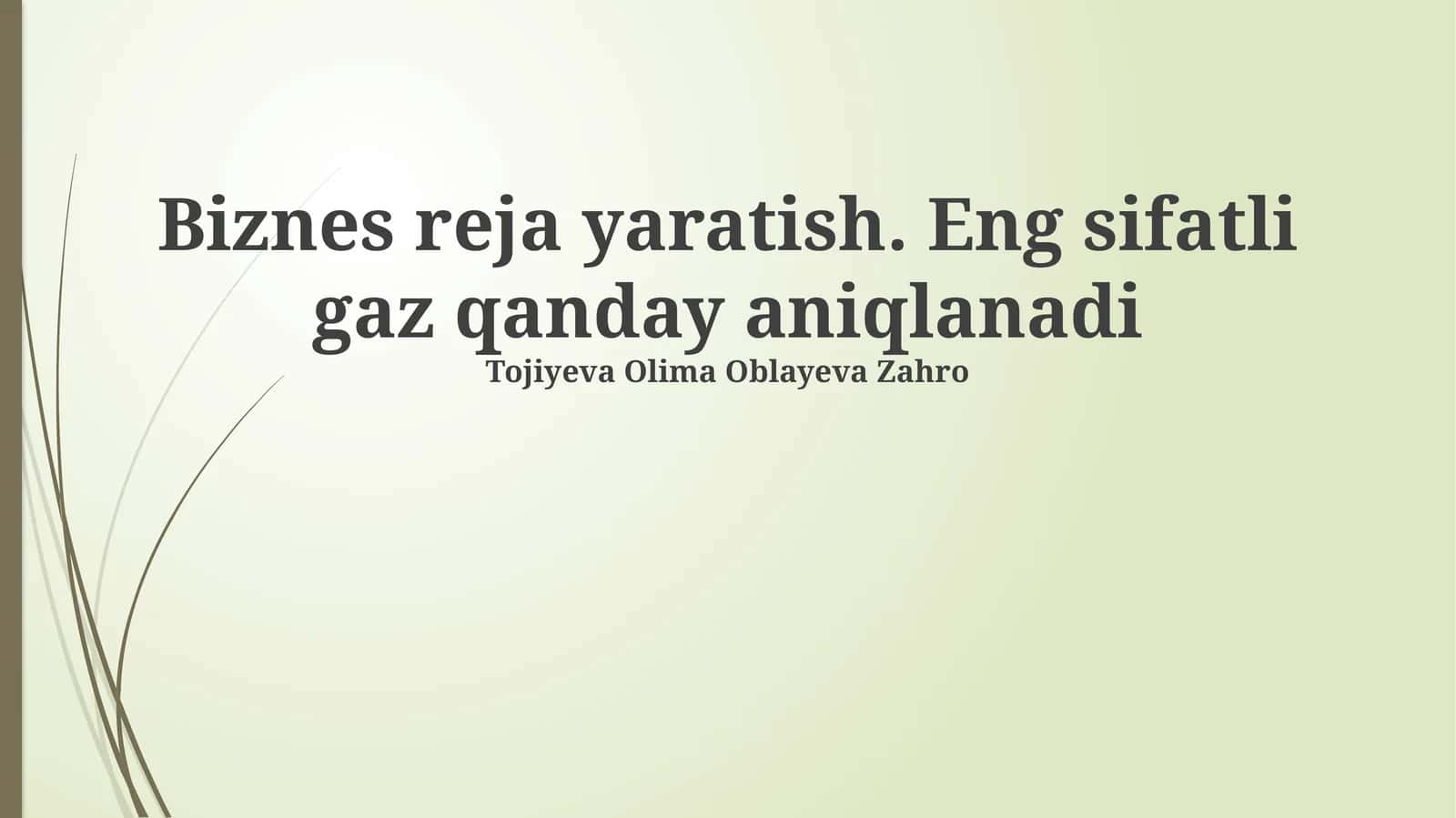 Biznes-reja yaratish. Eng sifatli gaz qanday aniqlanadi 1