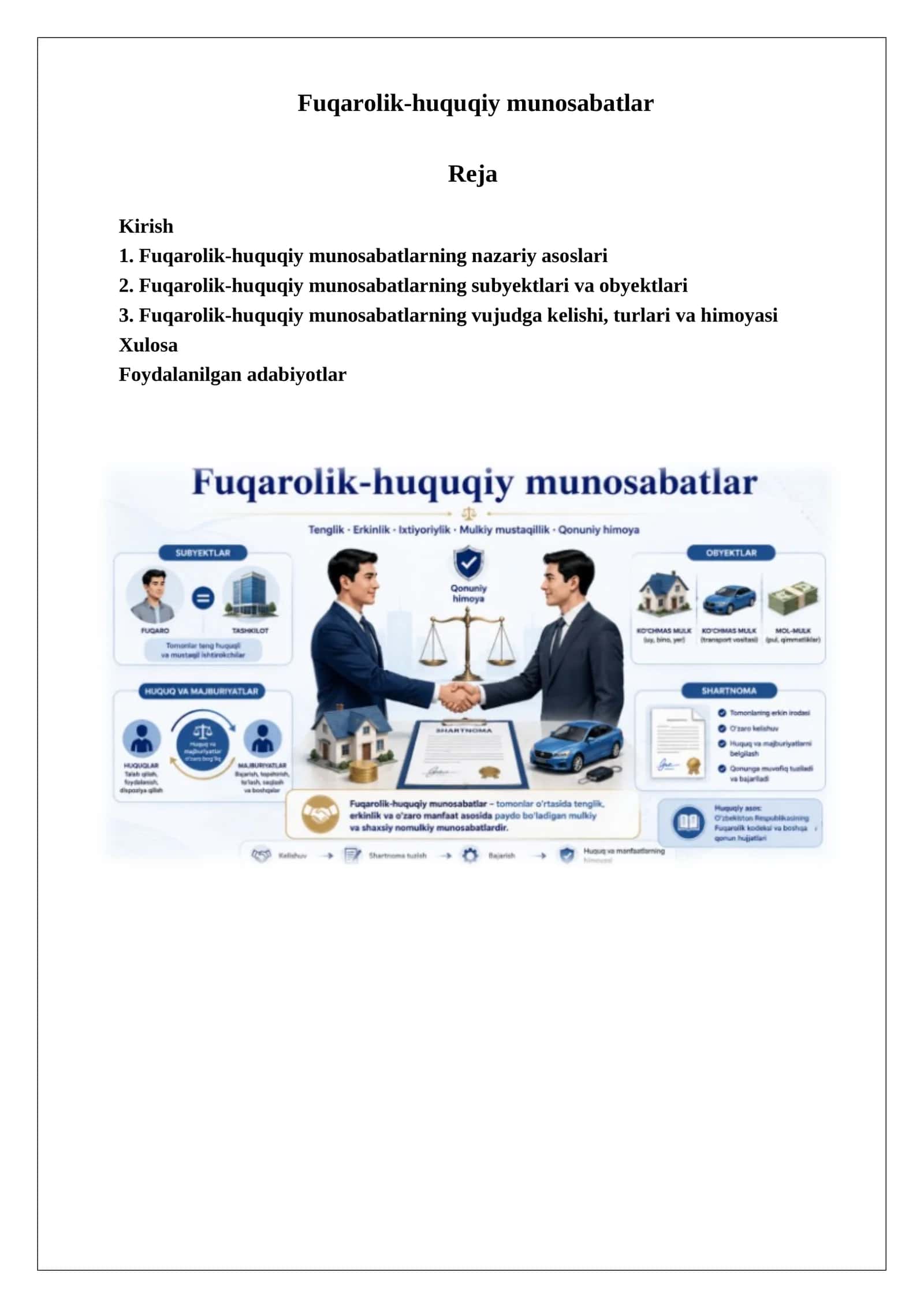 Fuqarolik-huquqiy munosabatlar 1