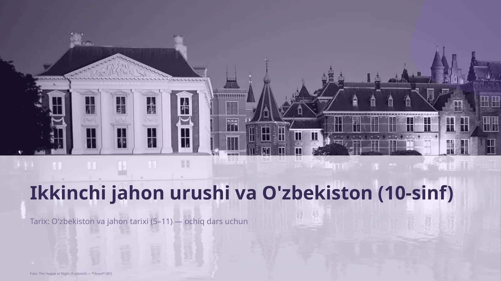 Ikkinchi jahon urushi va O'zbekiston (10-sinf) 1