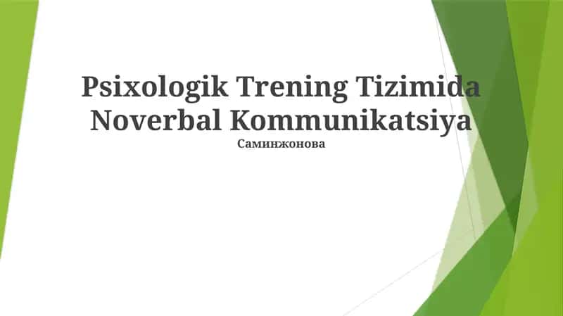 Psixologik Trening Tizimida Noverbal Kommunikatsiya 1