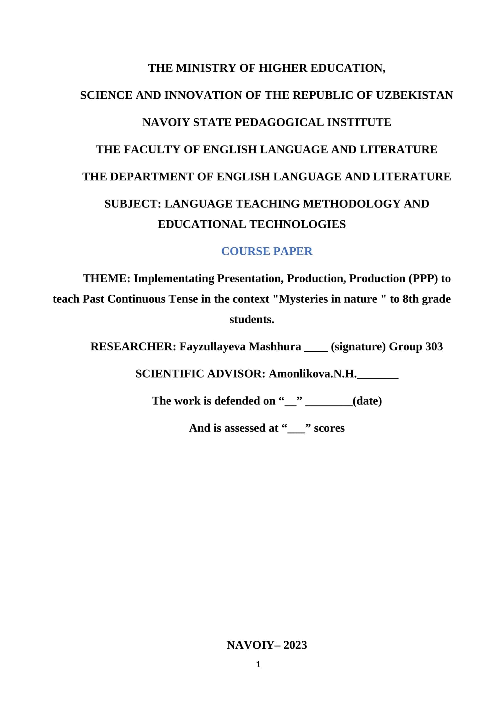 LANGUAGE TEACHING METHODOLOGY AND EDUCATIONAL TECHNOLOGIES 1