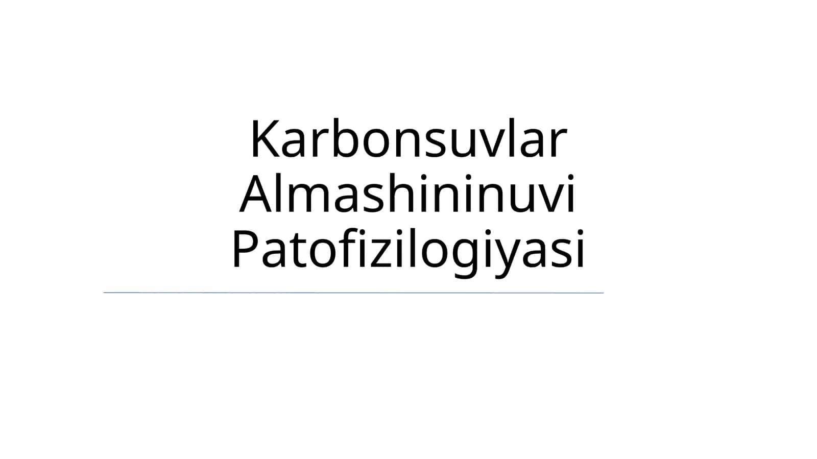 Karbonsuvlar Almashininuvi Patofizilogiyasi 1