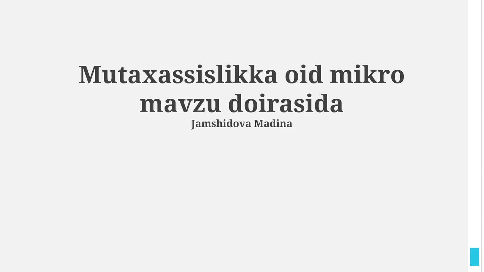 Mutaxassislikka oid mikro mavzu doirasida 1