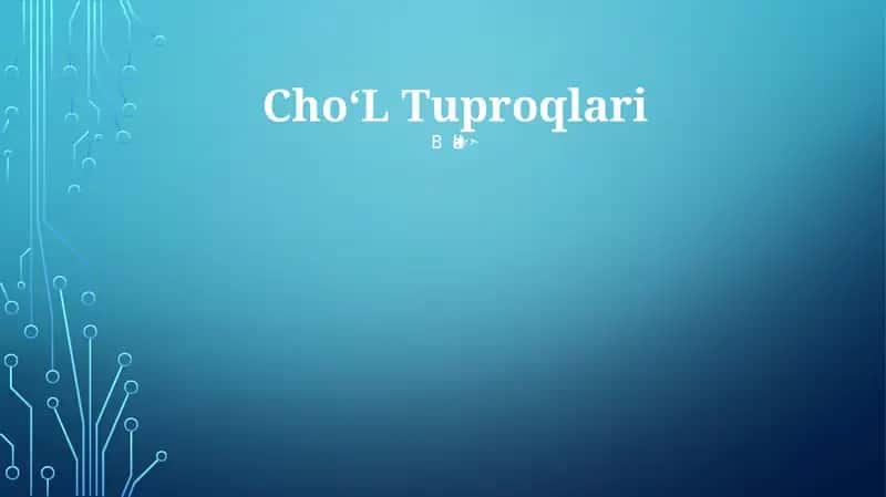 ChoʻL Tuproqlari 1