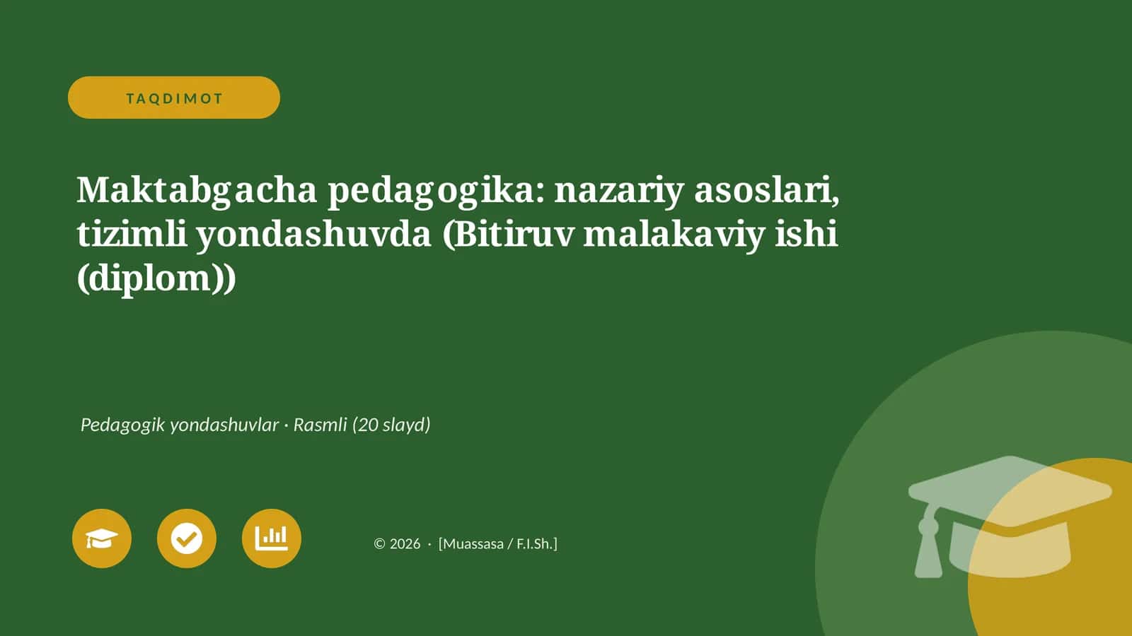 Maktabgacha pedagogika: nazariy asoslari, tizimli yondashuvda (Bitiruv malakaviy ishi (diplom)) 1