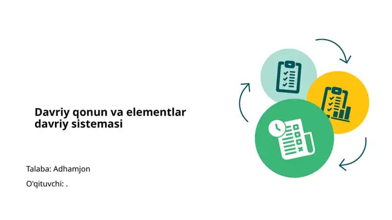 Davriy qonun va elementlar davriy sistemasi 1