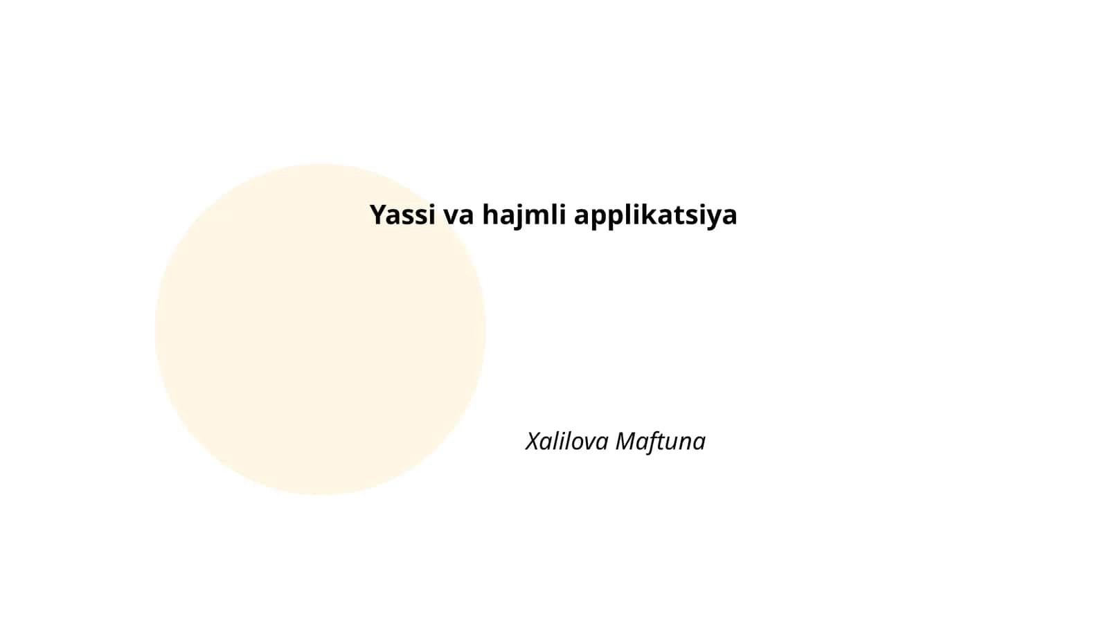 Yassi va hajmli applikatsiya 1