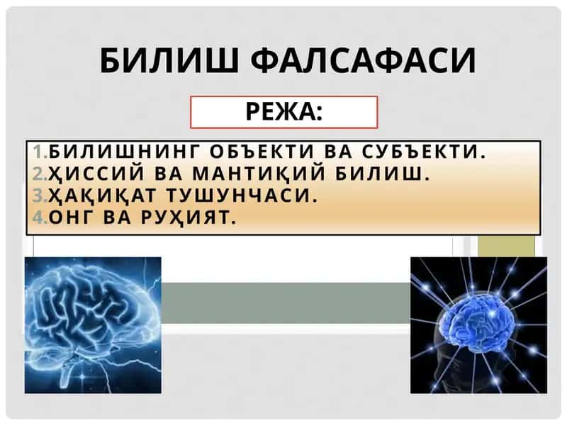 БИЛИШ ФАЛСАФАСИ 1