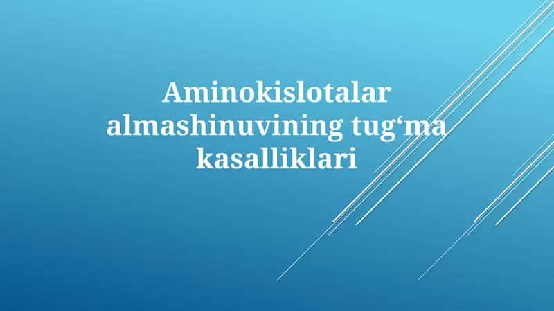 Aminokislotalar almashinuvi 1