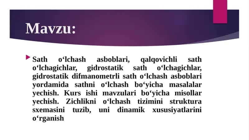 Sath o‘lchash asboblari 1