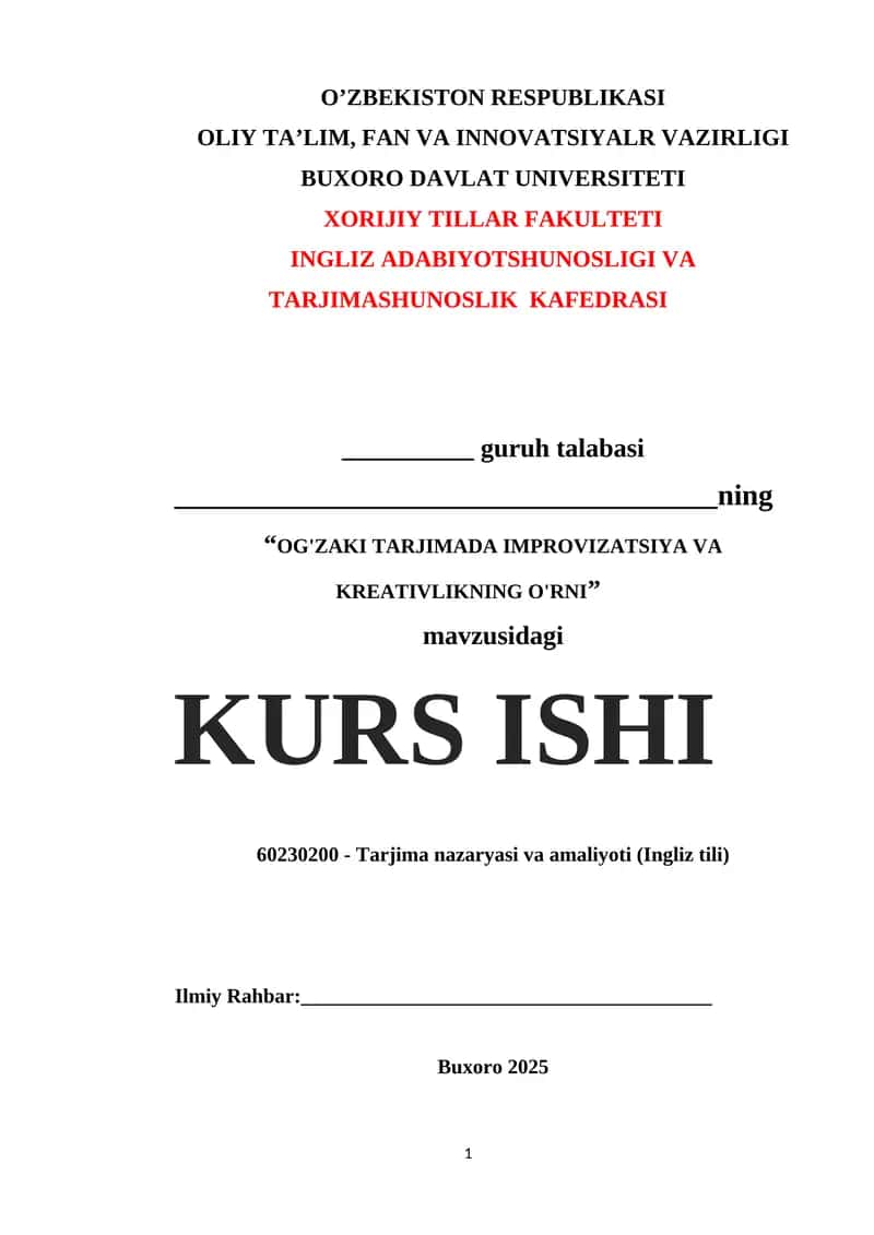OG'ZAKI TARJIMADA IMPROVIZATSIYA VA KREATIVLIKNING O'RNI 1