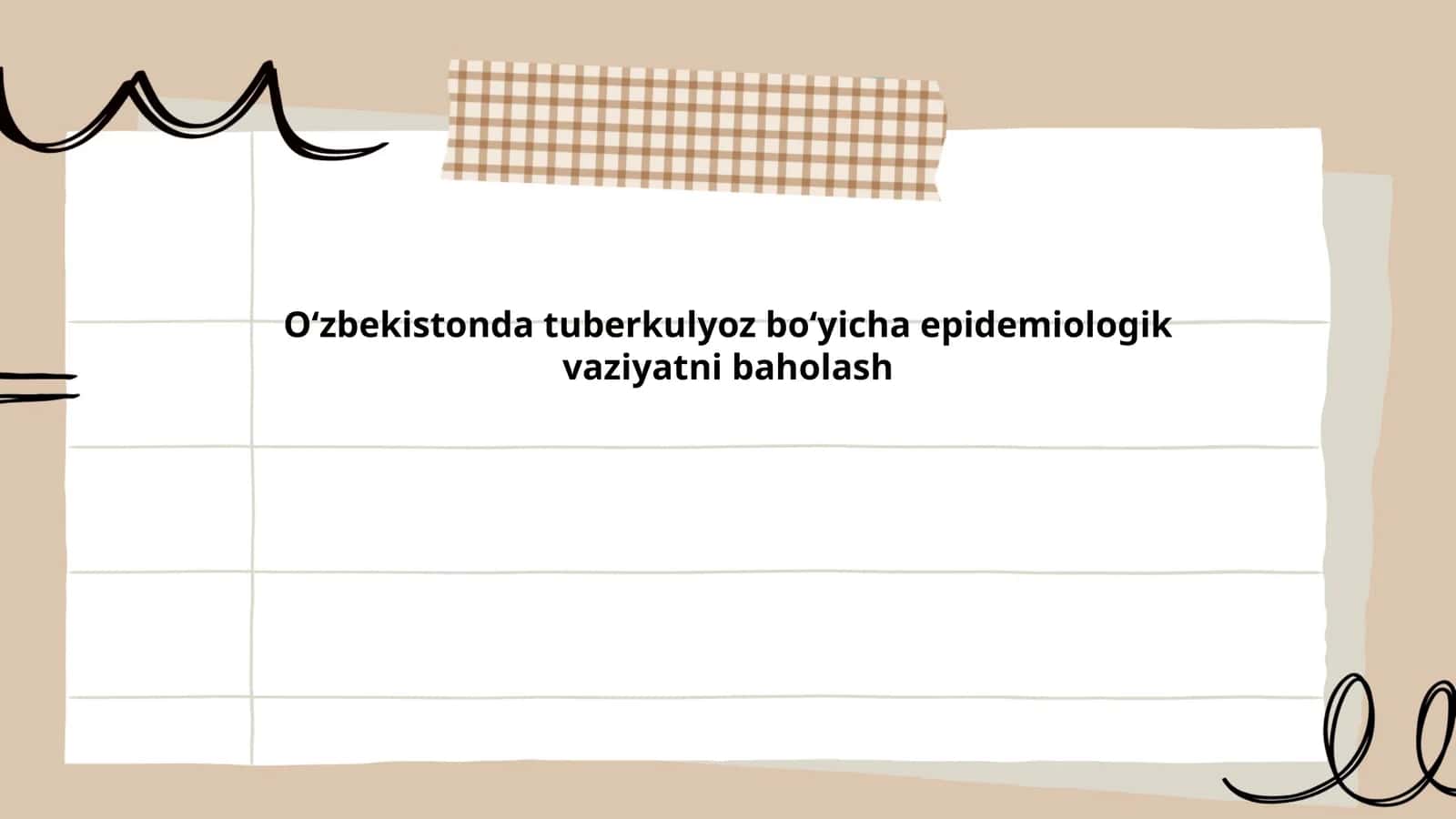 Oʻzbekistonda tuberkulyoz boʻyicha epidemiologik vaziyatni baholash 1