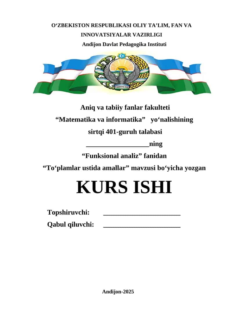 To‘plamlar ustida amallar 1
