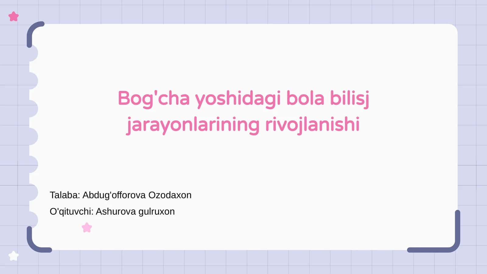 Bog'cha yoshidagi bola bilisj jarayonlarining rivojlanishi 1