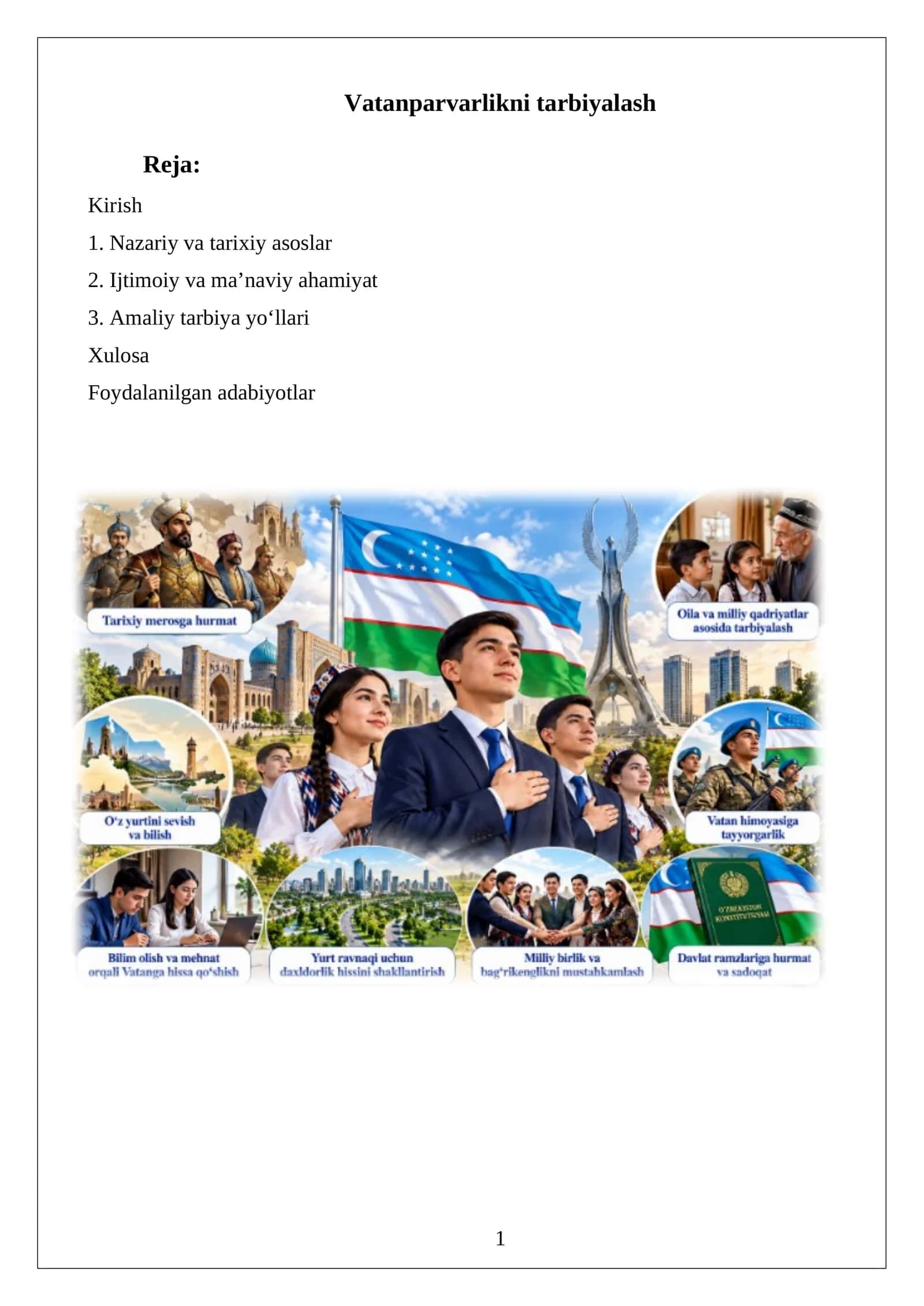Vatanparvarlikni tarbiyalash 1