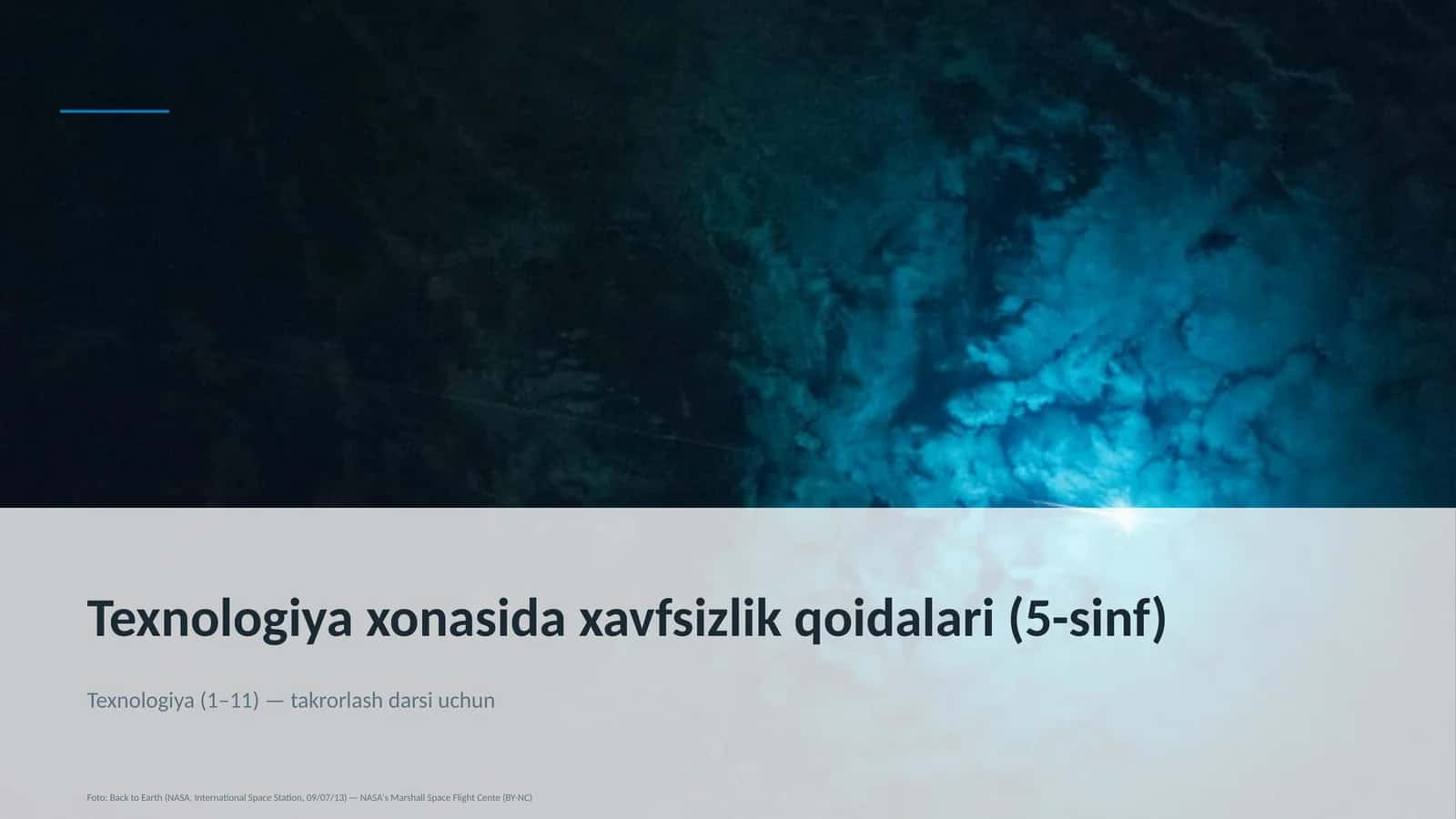 Texnologiya xonasida xavfsizlik qoidalari (5-sinf) 1
