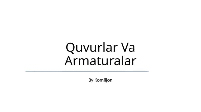 Quvurlar Va Armaturalar 1