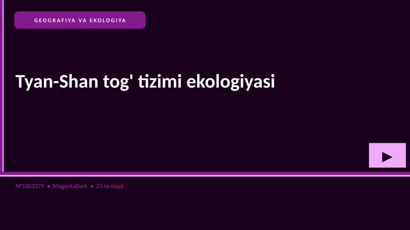 Tyan-Shan tog' tizimi ekologiyasi 1
