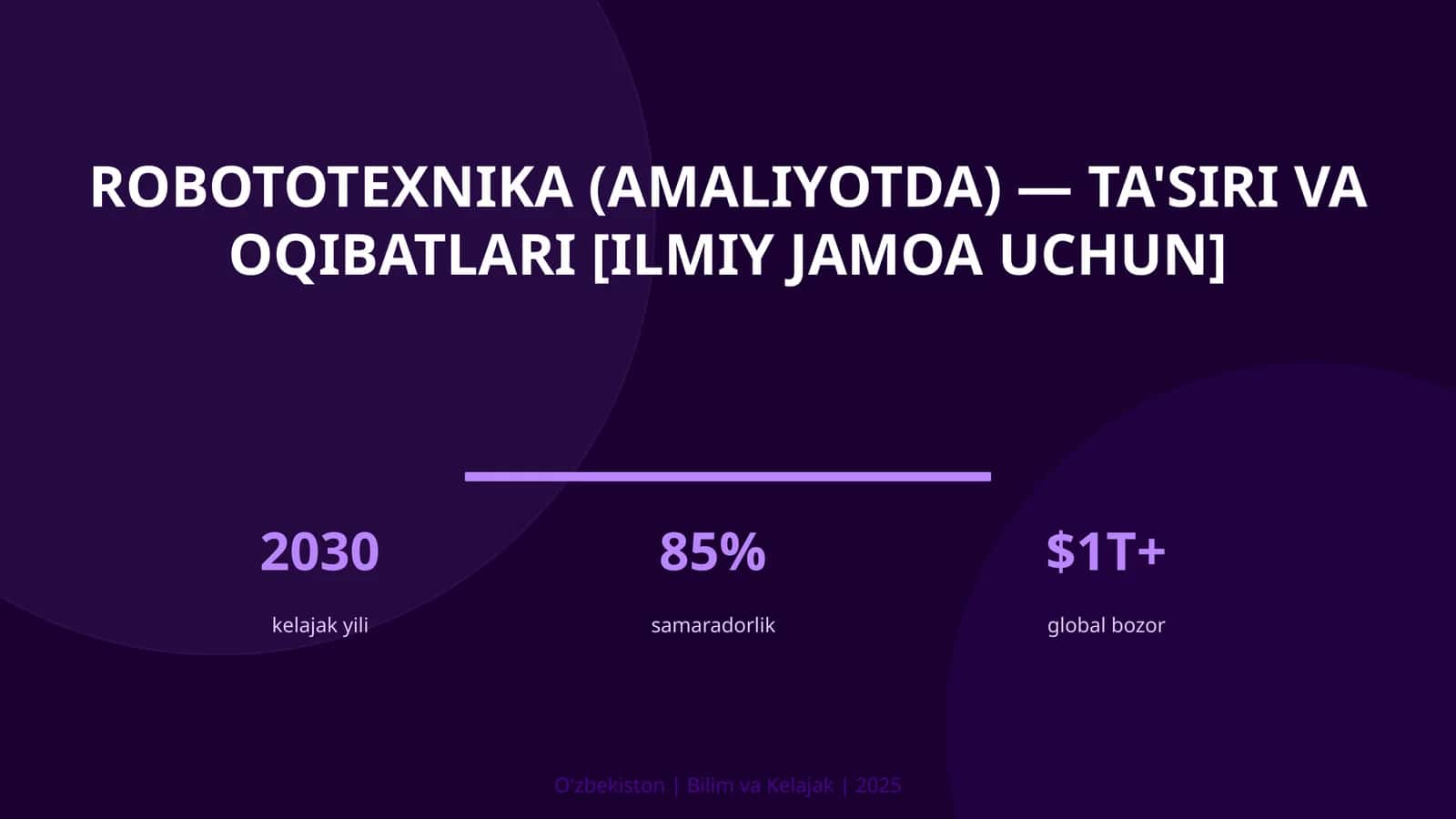 Robototexnika (amaliyotda) — ta'siri va oqibatlari [ilmiy jamoa uchun] 1