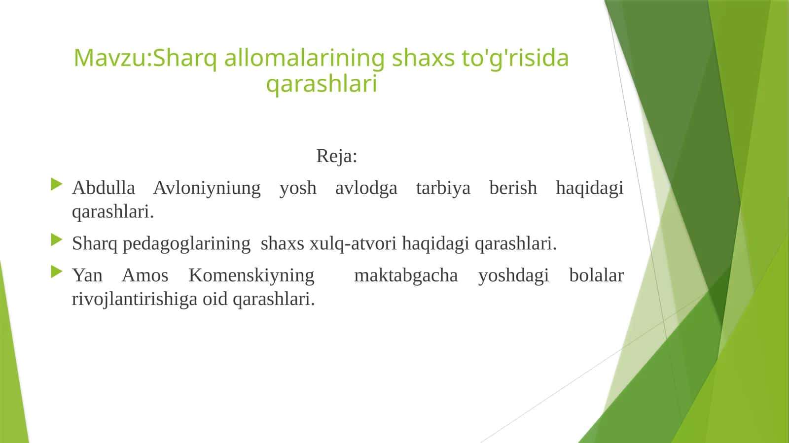 Sharq allomalarining shaxs to'g'risida qarashlari 1