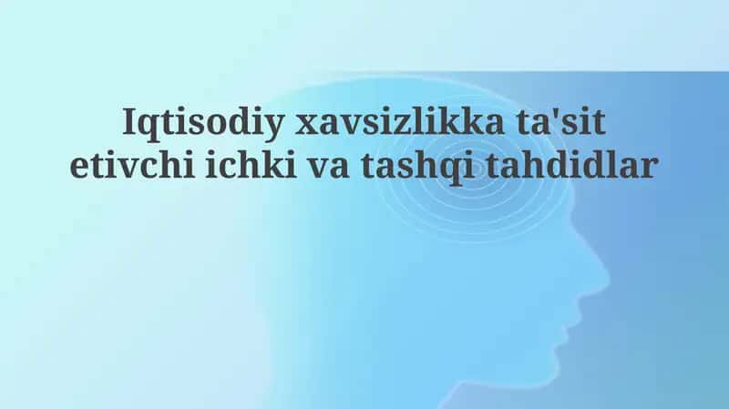 Iqtisodiy xavfsizlikkata'sitetivchiichkivatashqitahdidlar 1