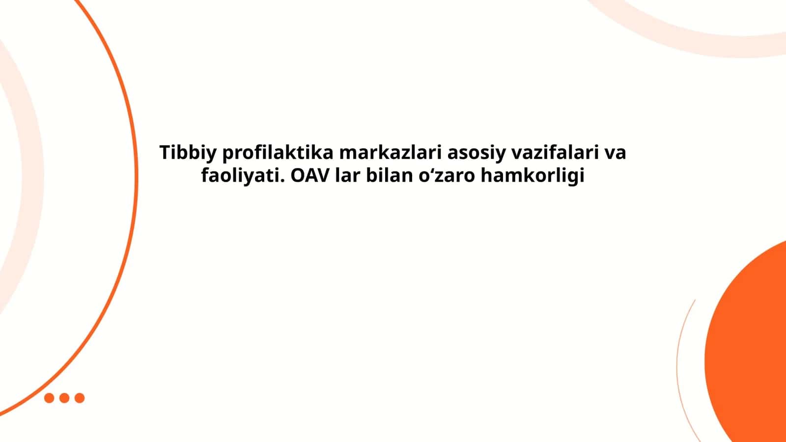 Tibbiy profilaktika markazlari asosiy vazifalari va faoliyati 1