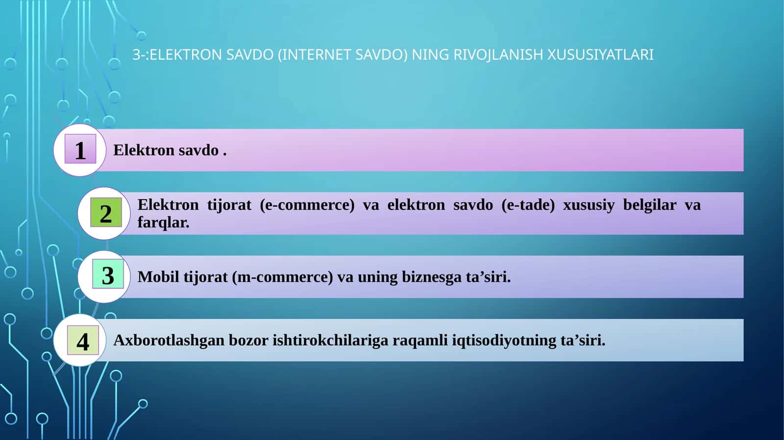 Elektron savdo (Internet savdo) ning rivojlanish xususiyatlari 1