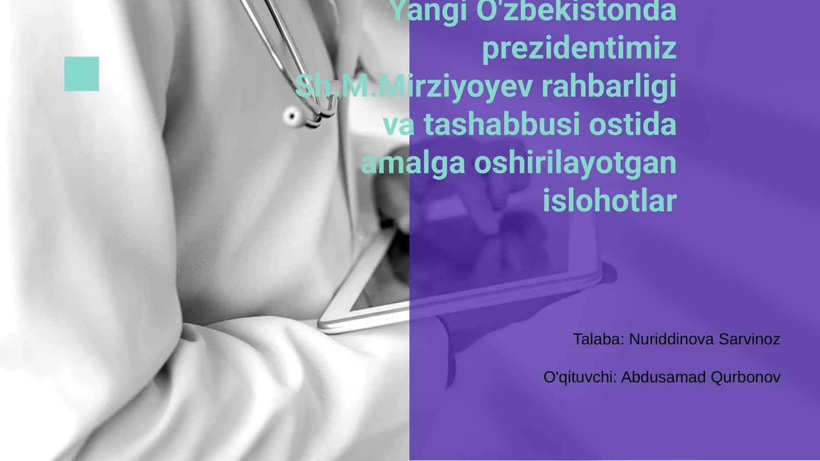 Yangi O'zbekistonda Prezident Sh.M.Mirziyoyev rahbarligi 1