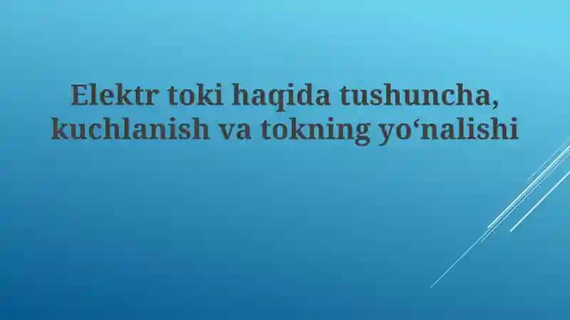 Elektr toki 1