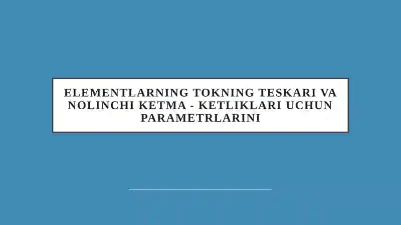 Elementlarning elektr toki va uning yo'nalishlari 1