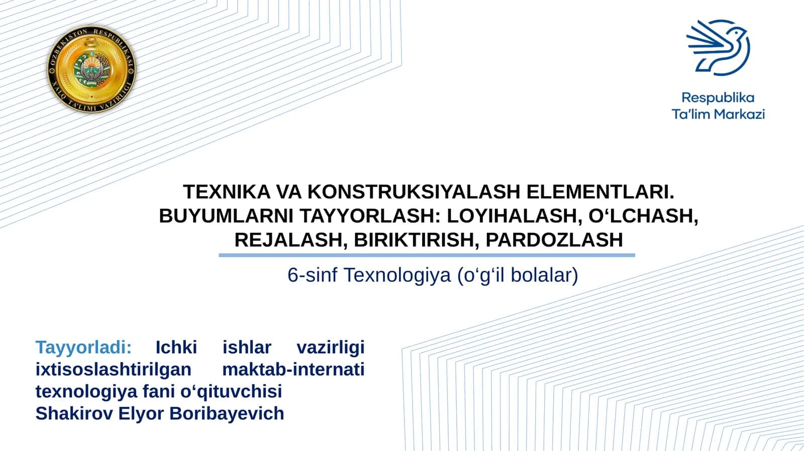 TEXNIKA VA KONSTRUKSIYALASH ELEMENTLARI 1