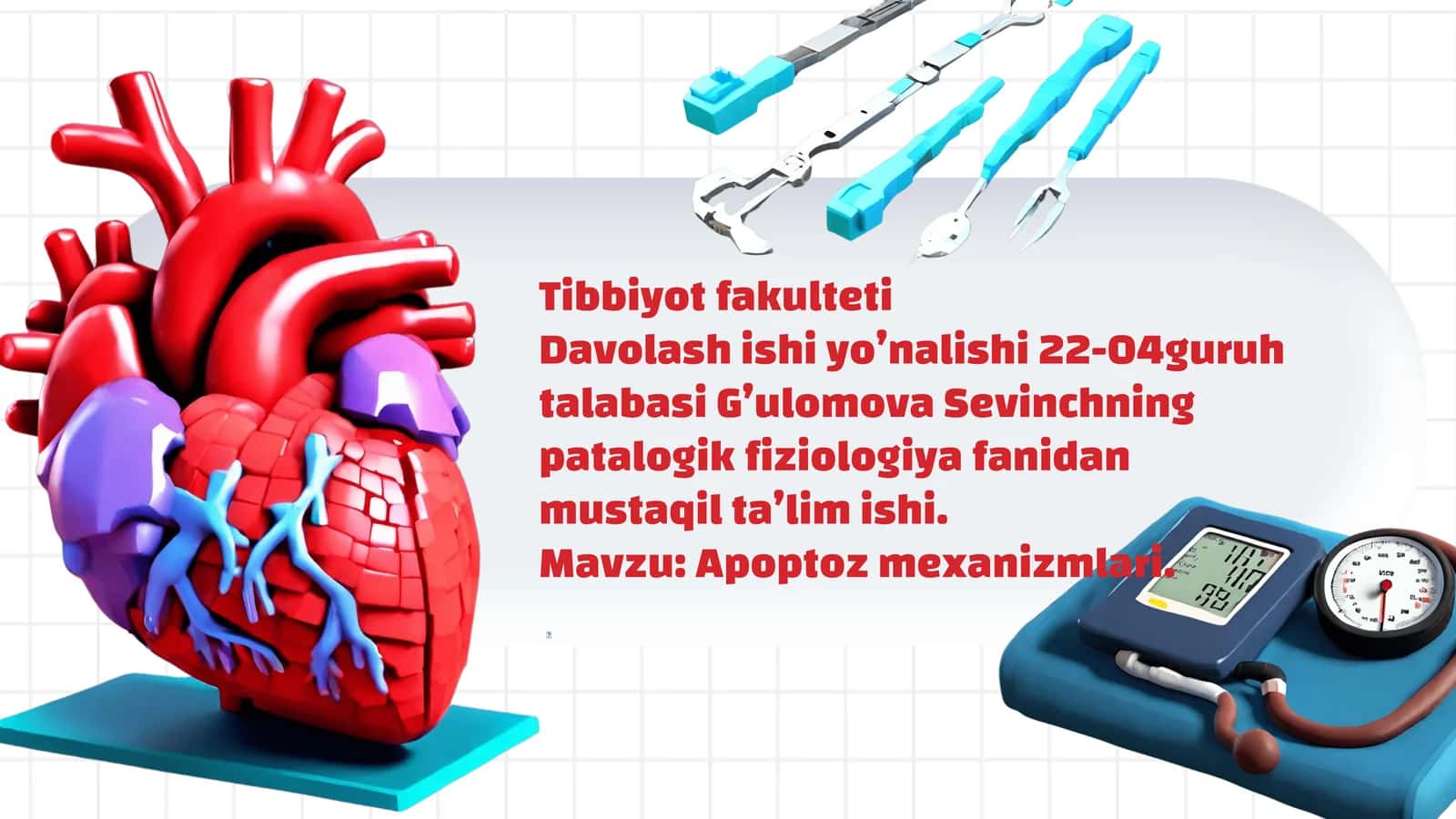 Tibbiyot fakulteti Davolashishi yo’nalishi 22-04 guruh talabasi G’ulomova Sevinchning patologik fiziologiya fanidan mustaqil ta’limishi 1