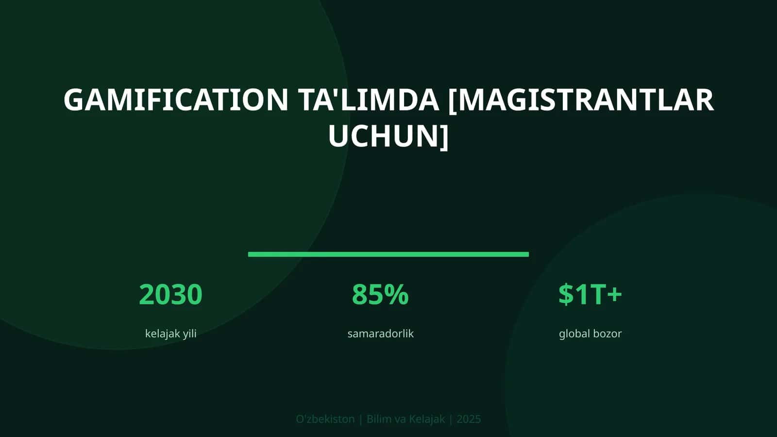 GAMIFICATION TA'LIMDA [MAGISTRANTLAR UCHUN] 1