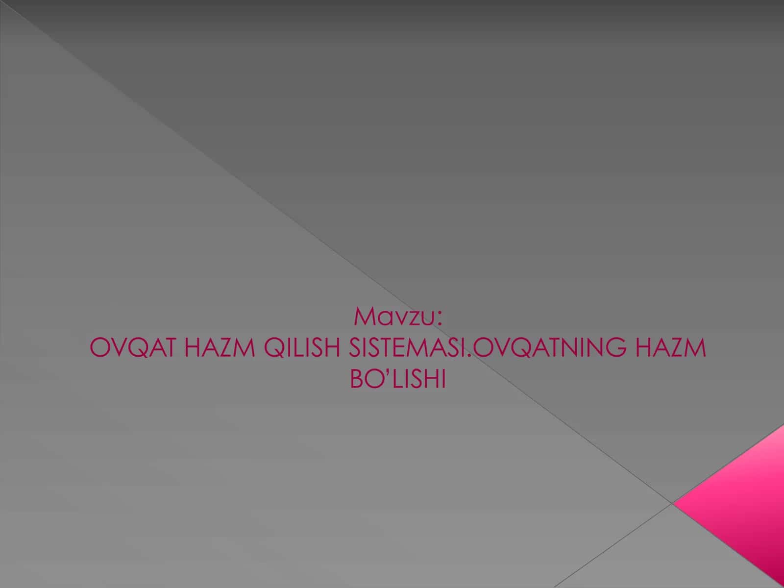 OVQAT HAZM QILISH SISTEMASI 1
