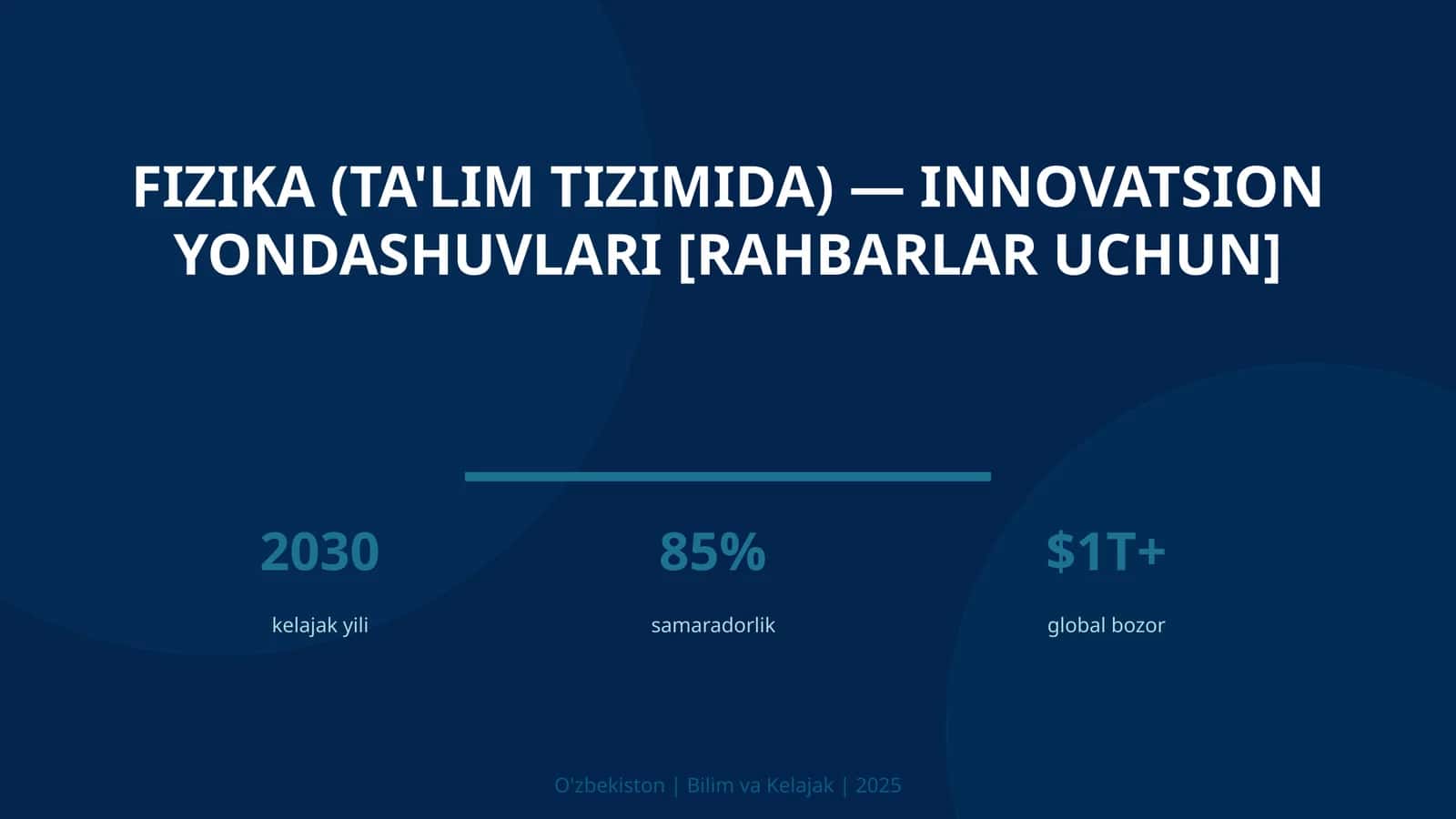 FIZIKA (TA'LIM TIZIMIDA) — INNOVATSION YONDASHUVLARI [RAHBARLAR UCHUN] 1