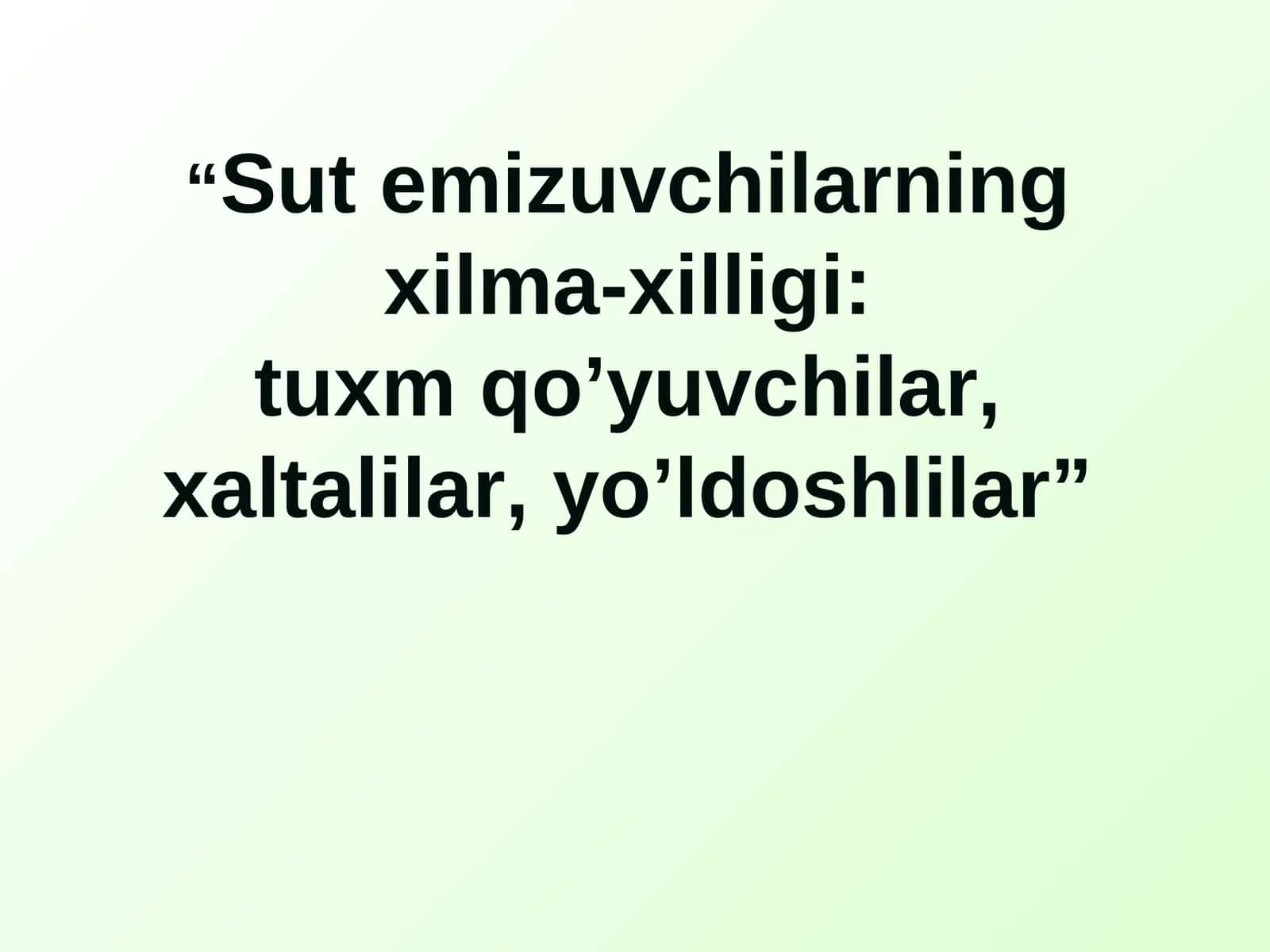 Sut emizuvchilаrning хilma-xilligi 1