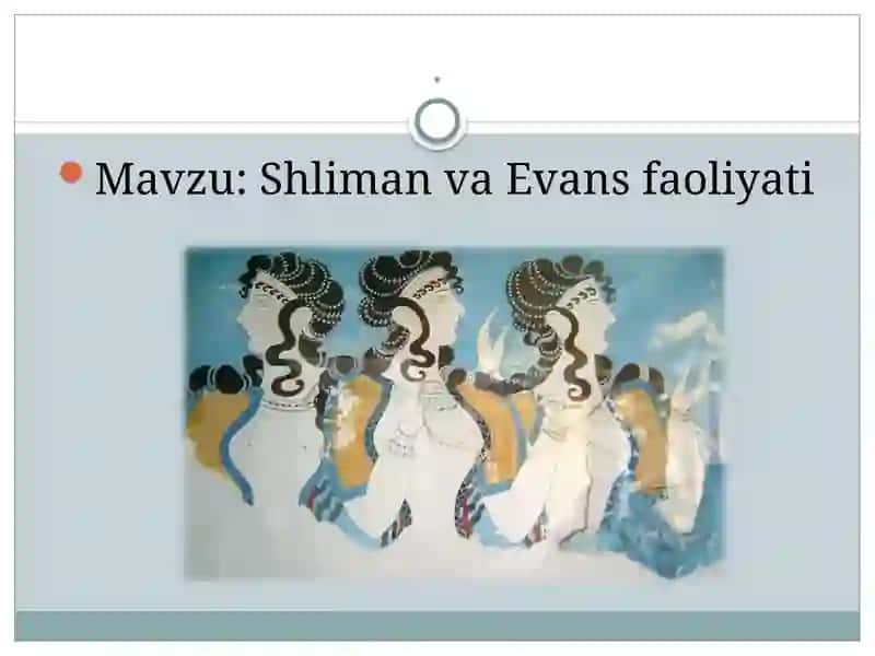 Shliman va Evans faoliyati 1