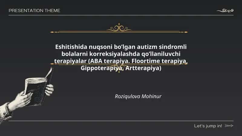 Eshitishida nuqsoni bo’lgan autizm sindromli bolalar uchun terapiyalar 1
